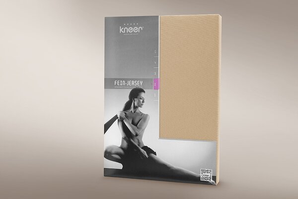 Kneer Prostěradlo Fein Jersey Sand Rozměr: 90x190-100x200 cm