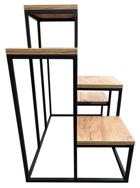 Stojan Loft 6-patrový Dub Craft - Černá Řemeslný dub (Versanis)
