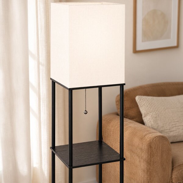 Toolight Toolight, stojací podlahová lampa s policemi 1xE27, JNH050-1F, bílá, 26x26x157 cm, OSW-56242