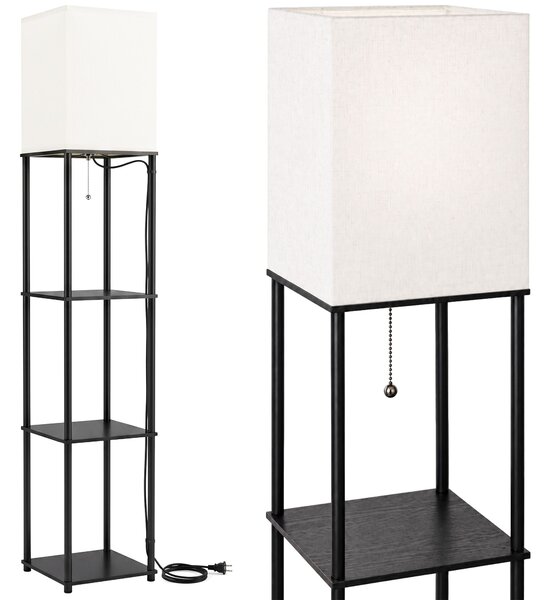 Toolight Toolight, stojací podlahová lampa s policemi 1xE27, JNH050-1F, bílá, 26x26x157 cm, OSW-56242