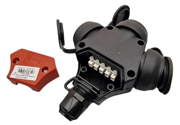 TP electric Roztrojka pryžová třífázová, francouzské zásuvky 250V 1x16A IP54 3101-317-0300