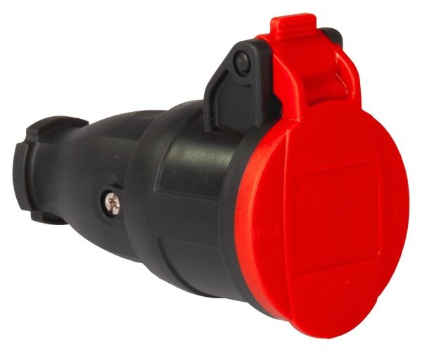 TP electric Pryžová spojovací zásuvka s pružinovým víčkem 1x16A IP54 3101-395-0300