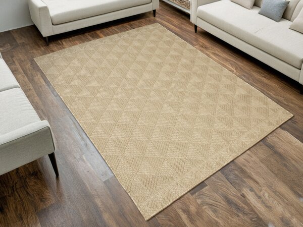 Balta Kusový koberec sisalový oboustranný Brussels 205740/10610 Geometrický béžový krémový Rozměr: 140x200 cm