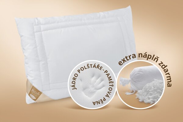 Ložnice21. Zdravotní vyvařovací polštář Mirabell Visco Rozměr: 40x60 cm (400 g), Taška: dárková hnědá taška na zip
