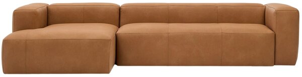 Kave Home Kožená rohová pohovka Blok 330 cm, levá