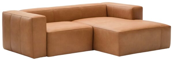 Kave Home Kožená rohová pohovka Blok 240 cm, pravá