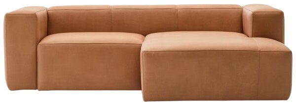 Kave Home Kožená rohová pohovka Blok 240 cm, pravá