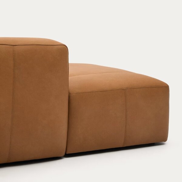 Kave Home Kožená rohová pohovka Blok 330 cm, pravá