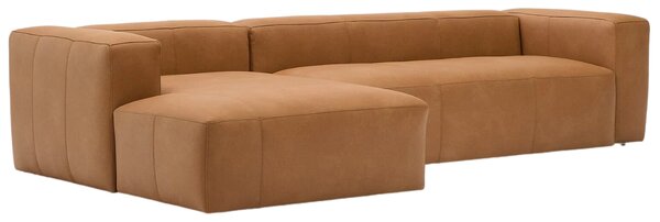 Kave Home Kožená rohová pohovka Blok 330 cm, levá
