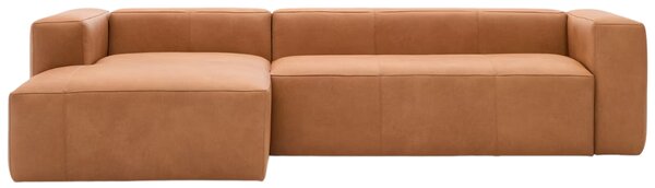 Kave Home Kožená rohová pohovka Blok 300 cm, levá