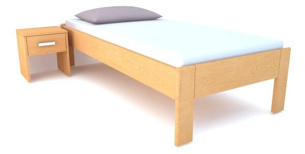 Postel ECONOMY 80x200 cm, Buk - dřevěná postel z masivu o šíři 2,8 cm