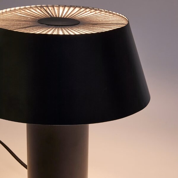 Černá kovová stolní lampa Kave Home Ancare