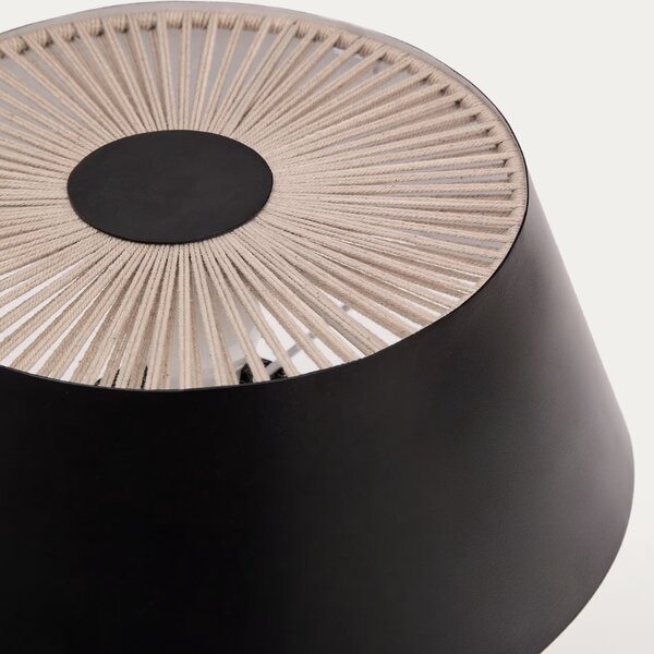 Černá kovová stolní lampa Kave Home Ancare