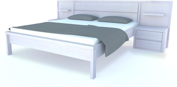 Postel MARINA Buk 180x200 - dřevěná postel z masivu o šíři 4 cm, včetně nočních stolků