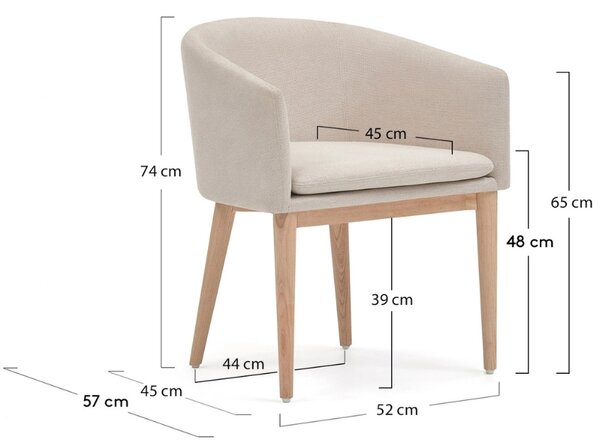 Béžová látková jídelní židle Kave Home Harlan