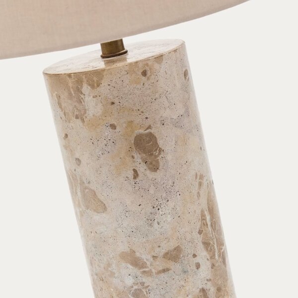 Béžová mramorová stolní lampa Kave Home Raze