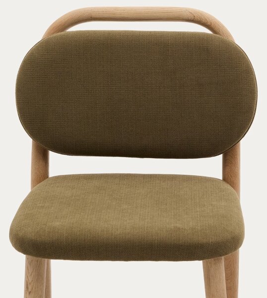 Zelená čalouněná barová židle Kave Home Helda 65 cm