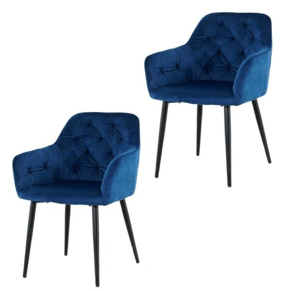 LuxuryForm Jídelní židle Atlanta - modrá - SET 2 ks
