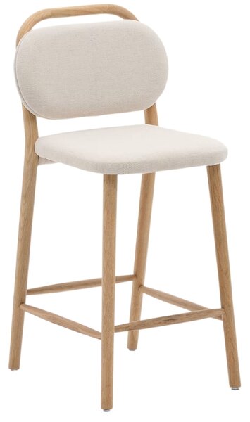 Béžová čalouněná barová židle Kave Home Helda 65 cm