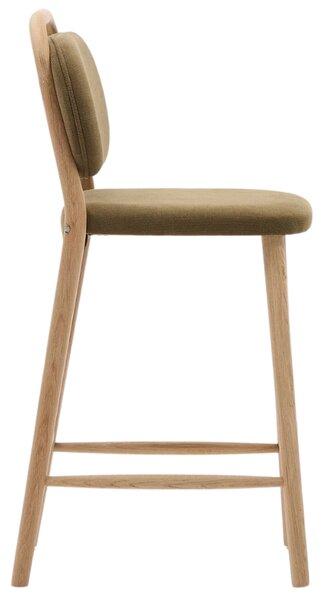 Zelená čalouněná barová židle Kave Home Helda 65 cm