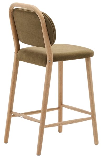 Zelená čalouněná barová židle Kave Home Helda 65 cm