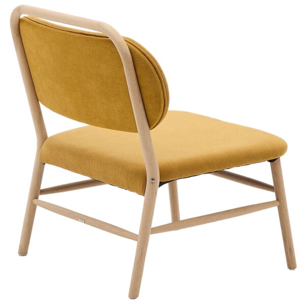 Hořčicově žluté čalouněné křeslo Kave Home Helda