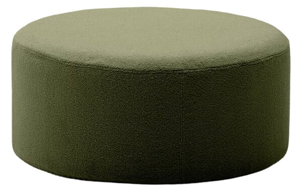 Zelený bouclé taburet Kave Home Kaeli 90 cm