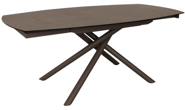 Hnědý porcelánový rozkládací jídelní stůl Kave Home Yodalia 130/190 x 100 cm