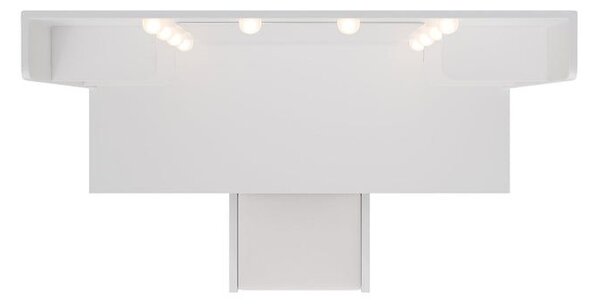Kosmetický stolek s LED zrcadlem a taburetem, bílý