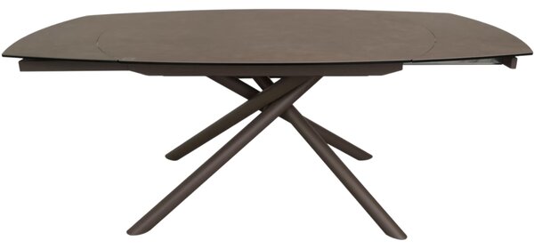 Hnědý porcelánový rozkládací jídelní stůl Kave Home Yodalia 130/190 x 100 cm