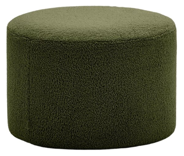 Zelený bouclé taburet Kave Home Kaeli 60 cm