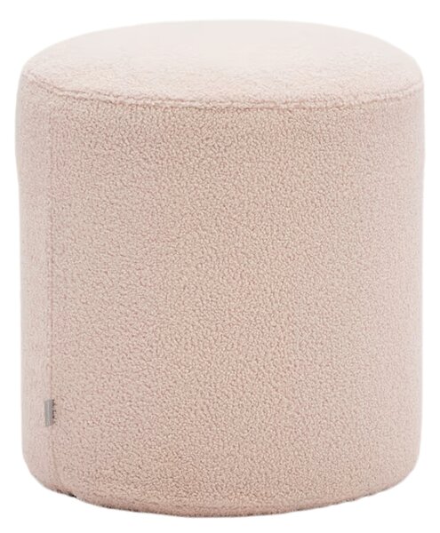 Růžový bouclé taburet Kave Home Kaeli 43 cm