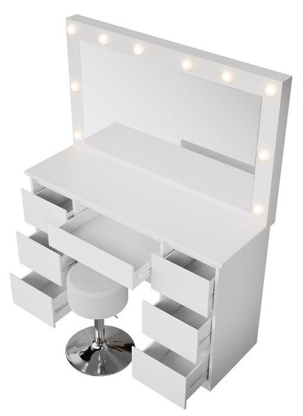 Kosmetický stolek s LED zrcadlem a stoličkou