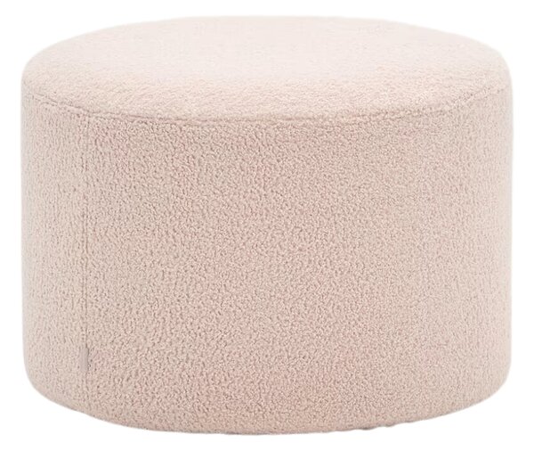 Růžový bouclé taburet Kave Home Kaeli 60 cm