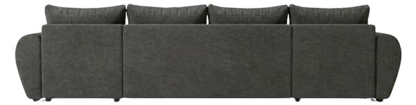 Rozkládací oboustranná sedací souprava do U SEVIO 311x145 cm, tmavě šedá + 2 polštářky ZDARMA