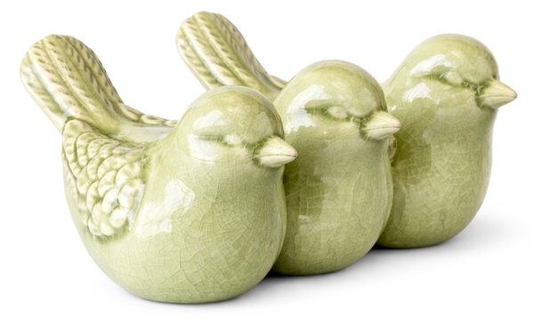 Jarní dekorace CRAQUELE BIRDS 19,5 cm - více barev Barva: Krémová