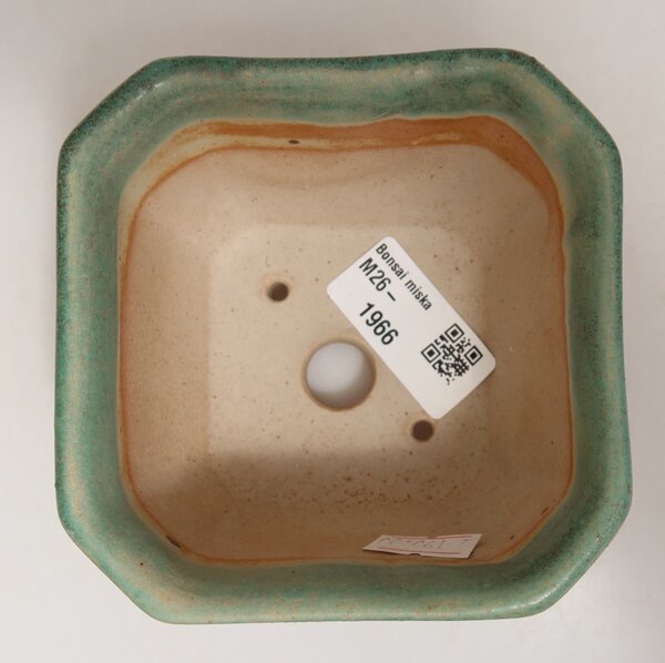 E-bonsai Keramická bonsai miska 10 x 10 x 6,5 cm zelená