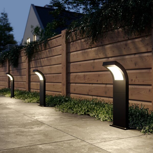 Arcchio Advik LED osvětlení cesty, IP65, 60 cm, antracit, kov, Černá, Hliník, Moderní