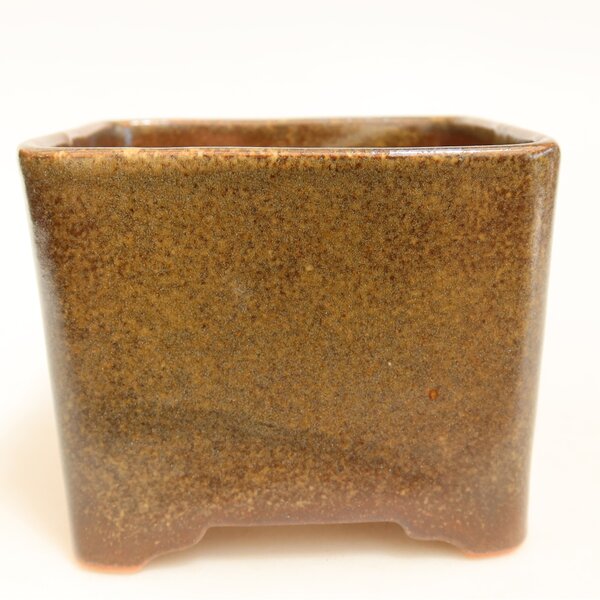 E-bonsai Keramická bonsai miska 10 x 10 x 8,5 cm hnědá