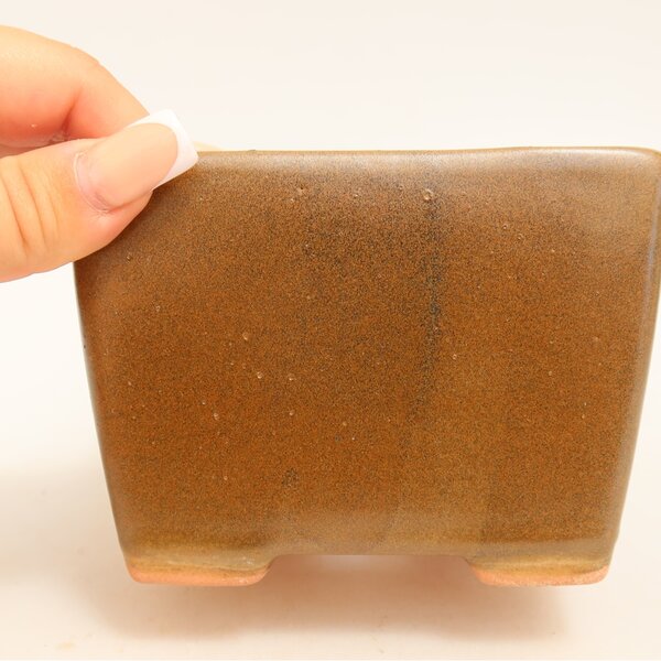 E-bonsai Keramická bonsai miska 11 x 11 x 8,5 cm hnědá