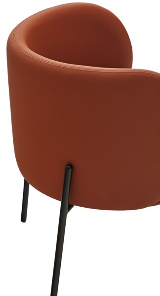 Cihlově červené koženkové lounge křeslo Teulat Mogi