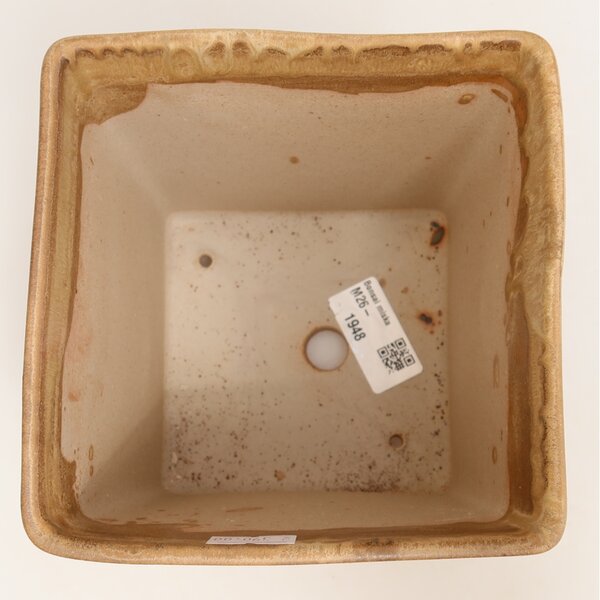 E-bonsai Keramická bonsai miska 13 x 13 x 13,5 cm béžová