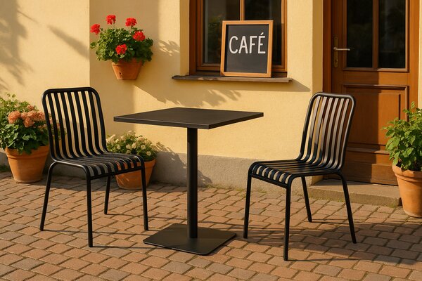 Kovová bistro židle RIVA, 1+1 ZDARMA, pro venkovní použití, grafit