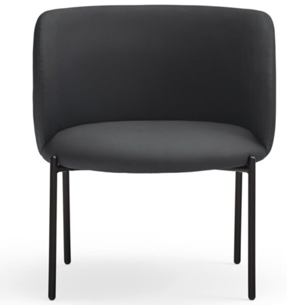Černé koženkové lounge křeslo Teulat Mogi