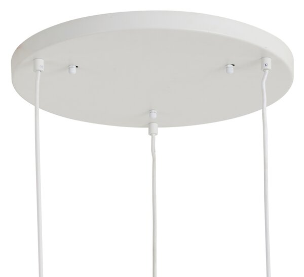 Japandi závěsná lampa bílá s organickým stínidlem, 3 světla - Moonstone