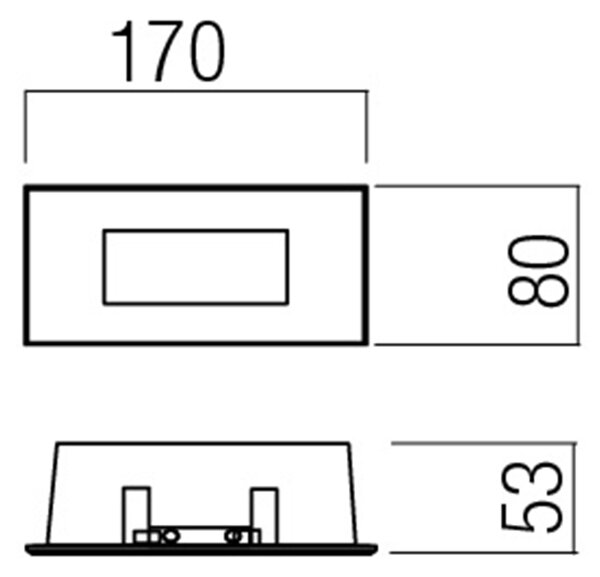 Redo Zapuštěné venkovní LED svítidlo XFADE 5W, š. 170 mm, IP65 Barva světla: 4000K