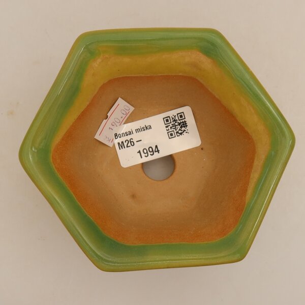 E-bonsai Keramická bonsai miska 10,5 x 9,5 x 5,5 cm zelená