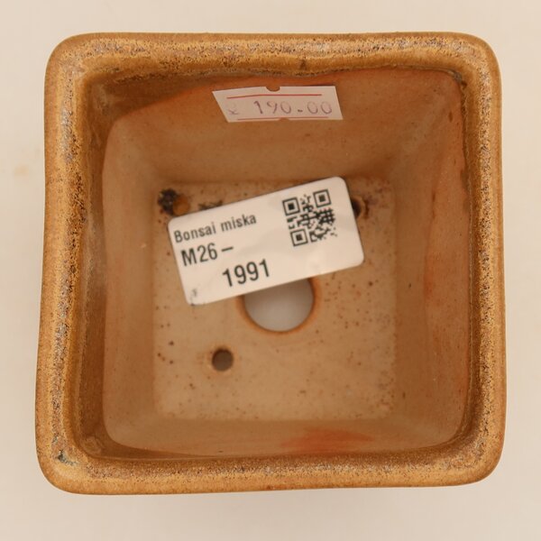 E-bonsai Keramická bonsai miska 7,5 x 7,5 x 6,5 cm béžová