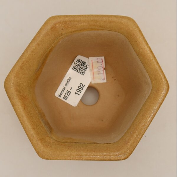 E-bonsai Keramická bonsai miska 10,5 x 9,5 x 5,5 cm béžová