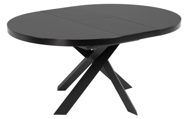 Černý kulatý rozkládací jídelní stůl se skleněnou deskou ø 160 cm Vashti – Kave Home
